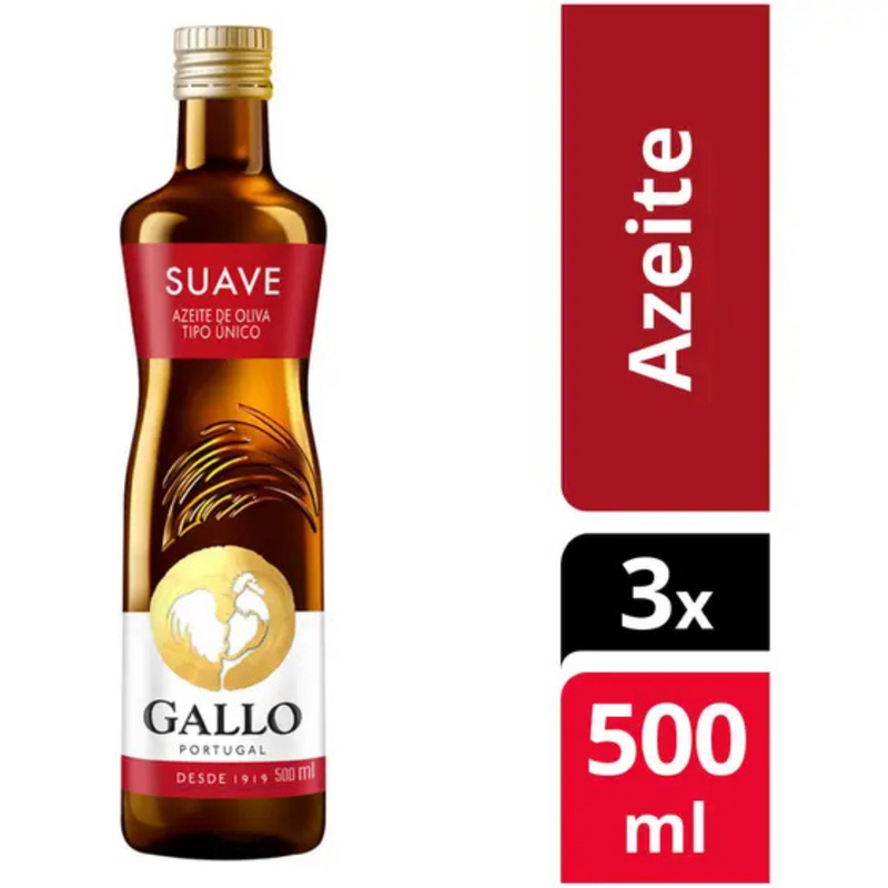Kit Azeite de Oliva Tipo Único - 3 Unidades com 500ml Cada