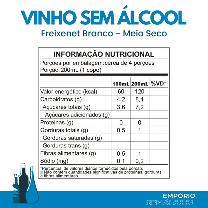 Vinho Sem Álcool Branco Meio Seco Blend Freixenet - 750mL - Alemanha - 01 un