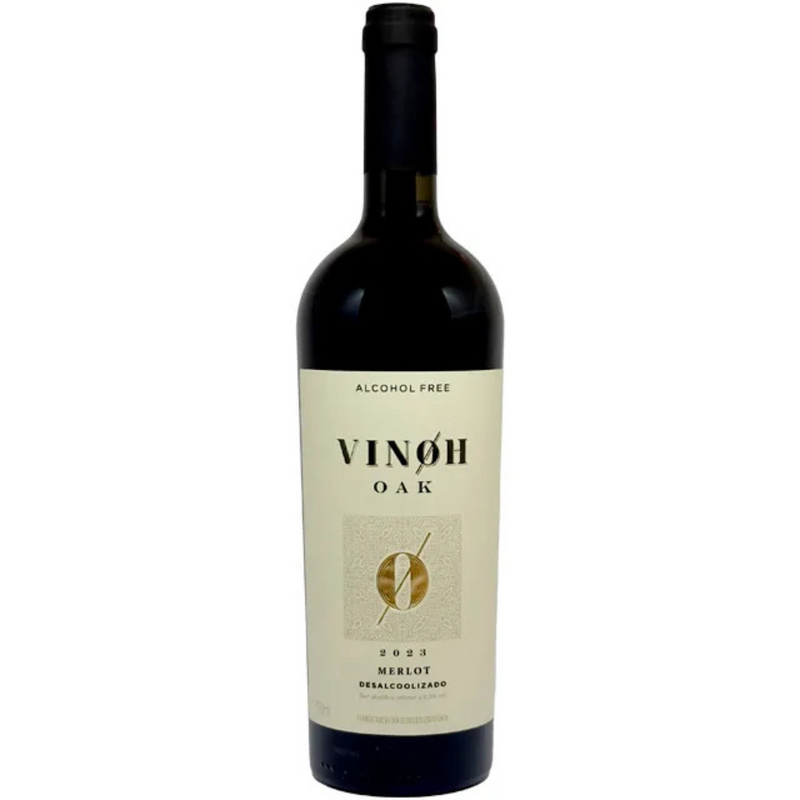 Vinho Sem Álcool Tinto Seco Merlot Vinoh OAK - 750mL - Nacional - 01 un