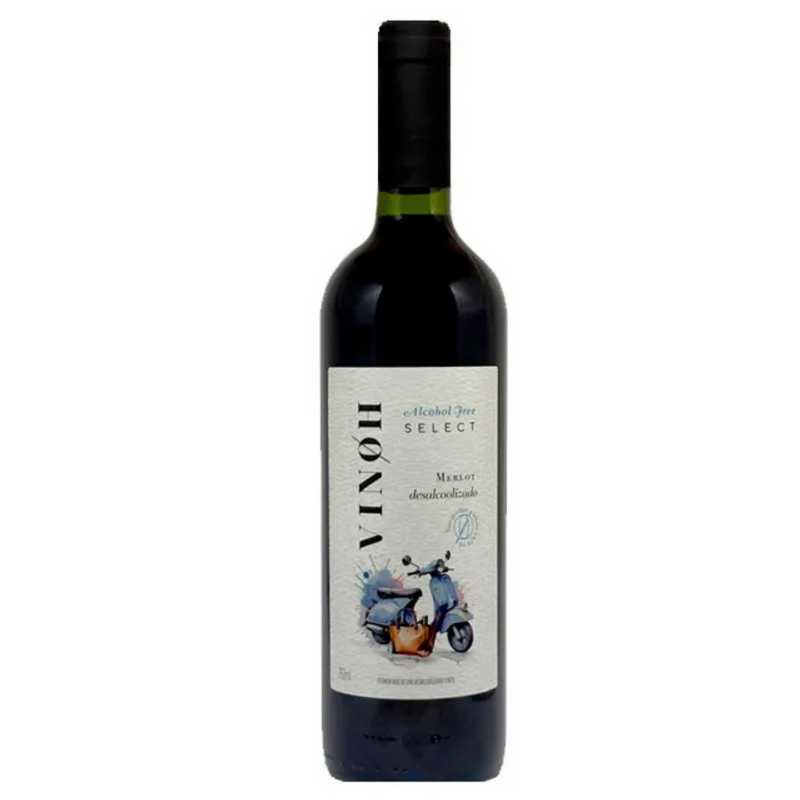 Vinho Sem Álcool Tinto Seco Merlot Vinoh Select - 750mL - Nacional - 01 un