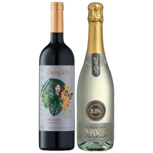 Kit Vinho e Espumante Suave Sem Álcool - 750 mL - 02 un