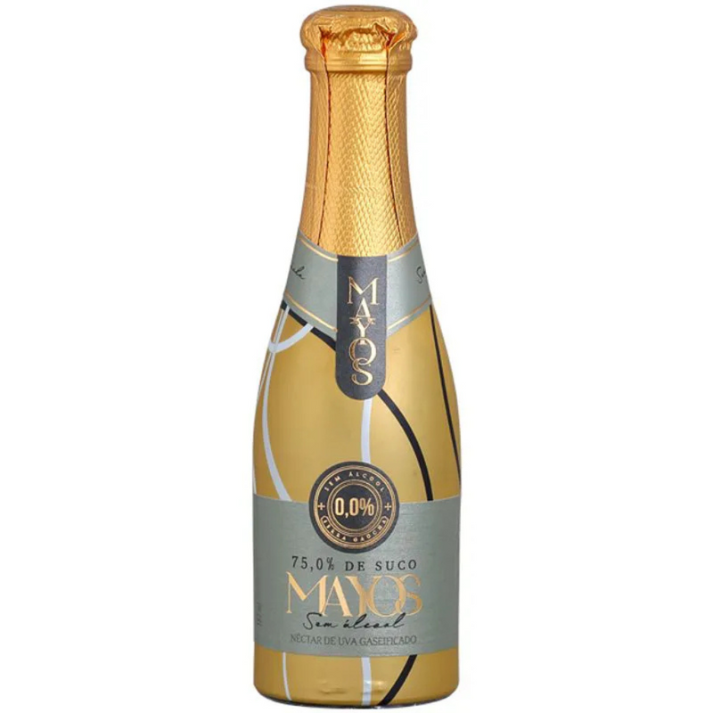 Mini Gaseificado Sem Álcool Branco Doce Moscato Mayos - 187mL - Nacional - 01 un
